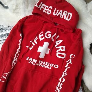 San Diego Lifeguard Red Hoodie Sweatshirt